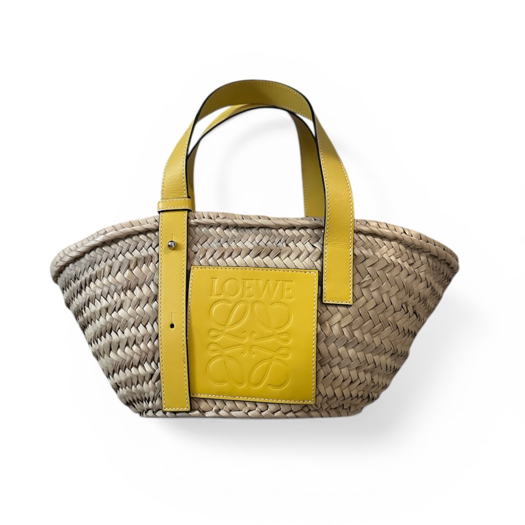 Loewe Yellow And Natural Woven Tote
